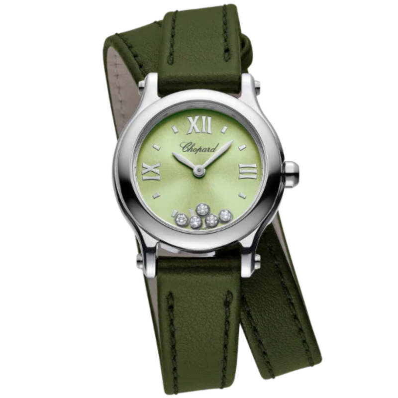 HAPPY SPORT 25 MM LUCENT STEEL™ WITH GREEN DIAL - Chopard