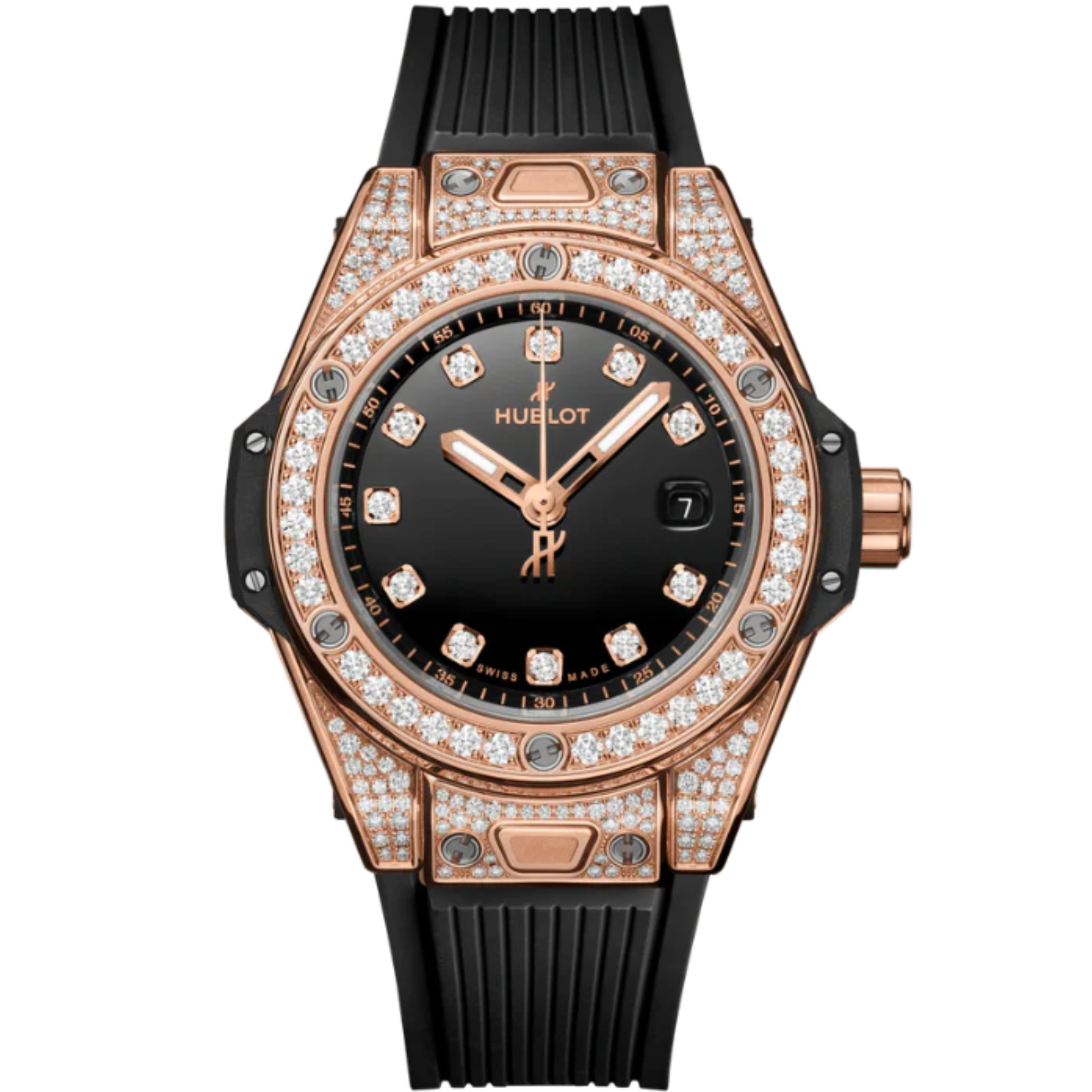 Big Bang 33mm ONE CLICK KING GOLD PAVÉ DIAMOND MARKERS - Hublot