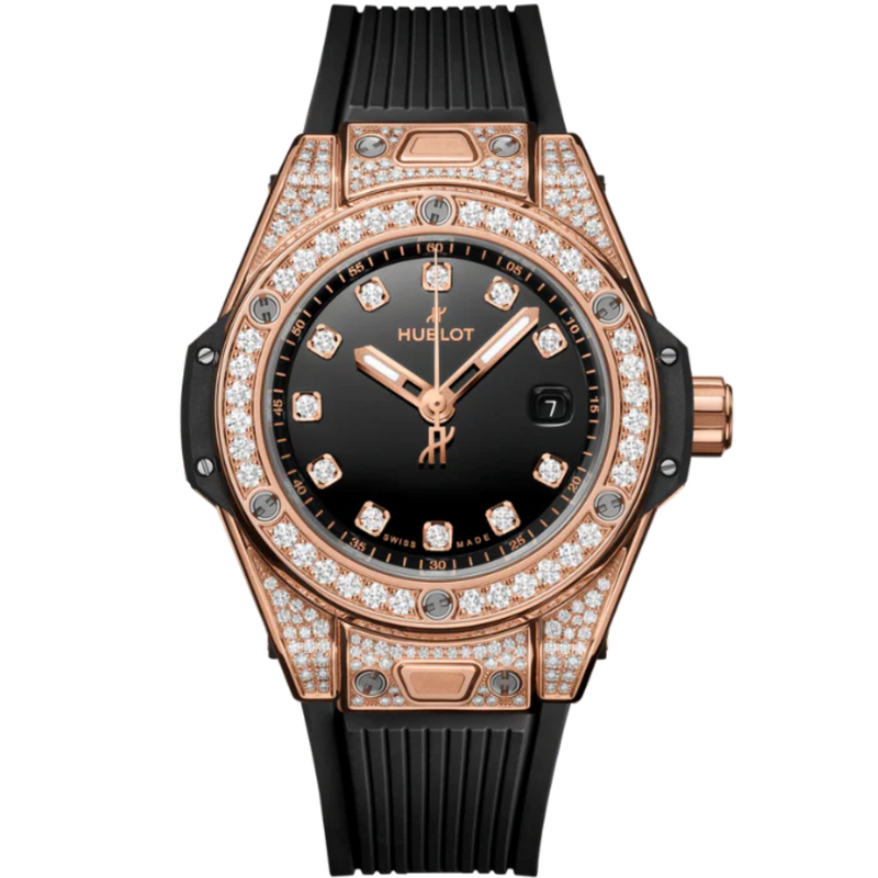 Big Bang 33mm ONE CLICK KING GOLD PAVÉ DIAMOND MARKERS - Hublot