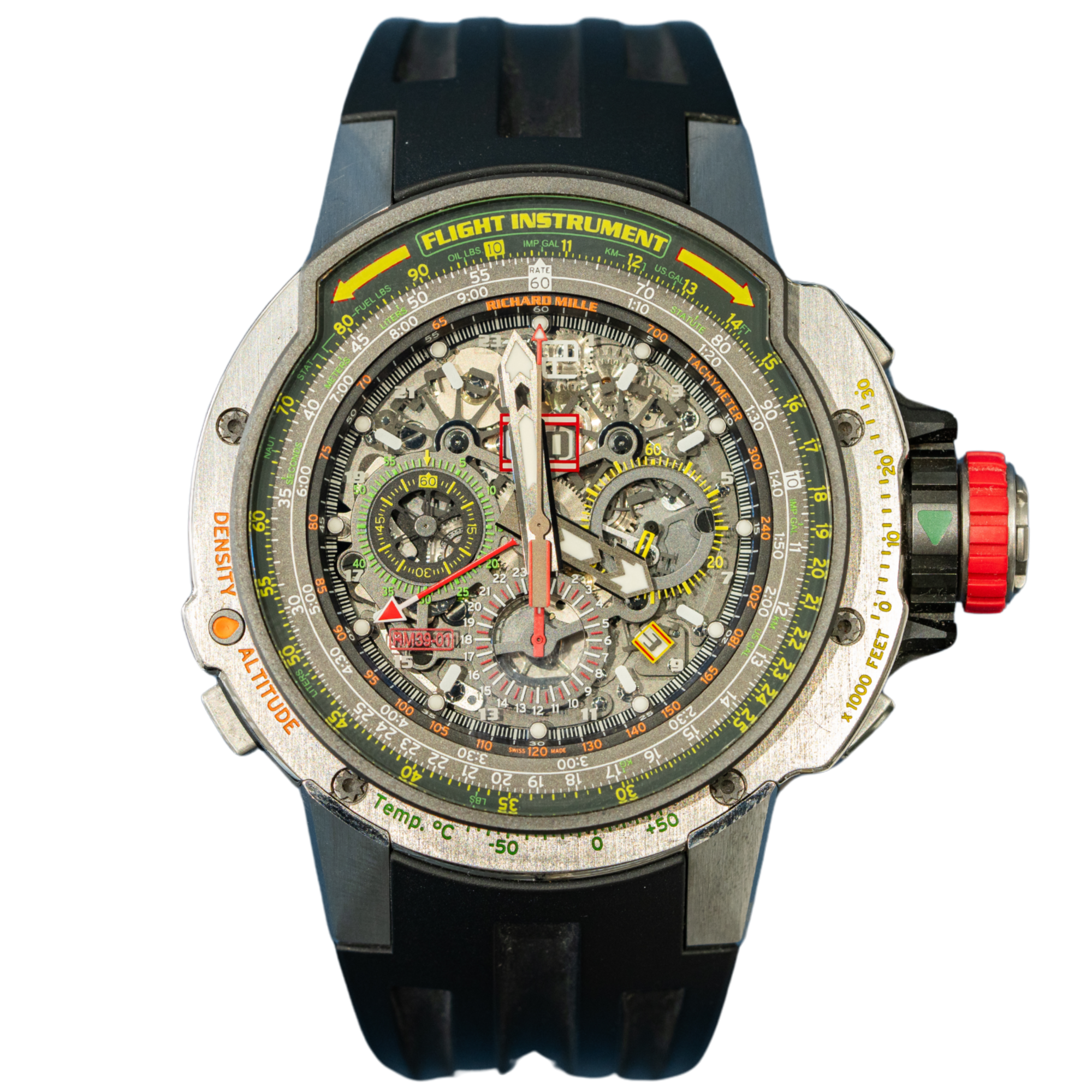 RM 39-01 Automatic Winding Flyback Chronograph Aviation Black Rubber Titanium Case - Richard Mille