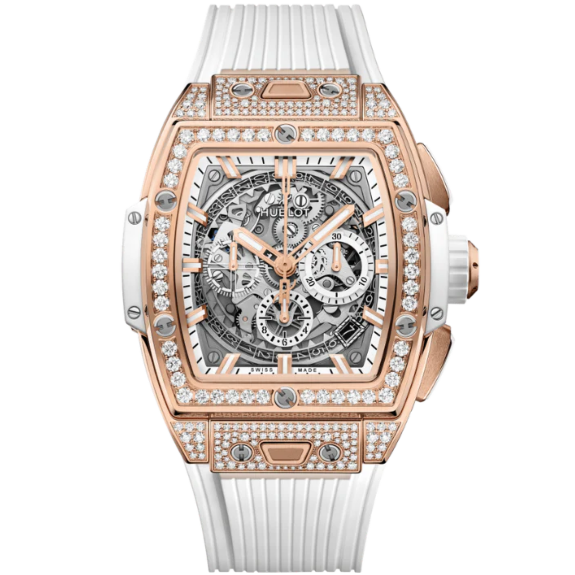 SPIRIT OF BIG BANG 42 MM KING GOLD WHITE PAVÉ - Hublot