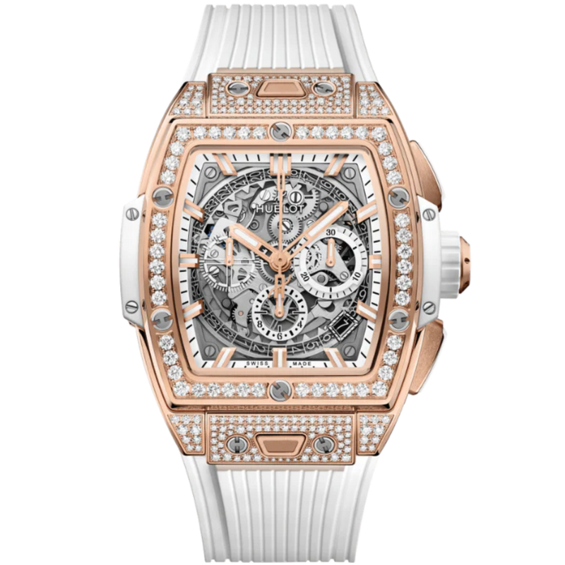 SPIRIT OF BIG BANG 42 MM KING GOLD WHITE PAVÉ - Hublot