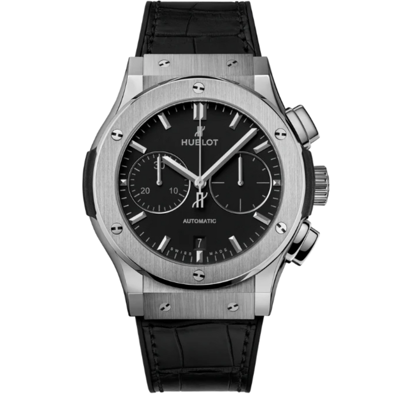 CLASSIC FUSION 45MM CHRONOGRAPH TITANIUM IN LEATHER STRAP - Hublot