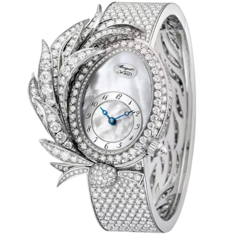 PLUMES GJE15BB20.8924M01 33 MM WHITE GOLD WITH MOTHER OF PEARL DIAL - Breguet