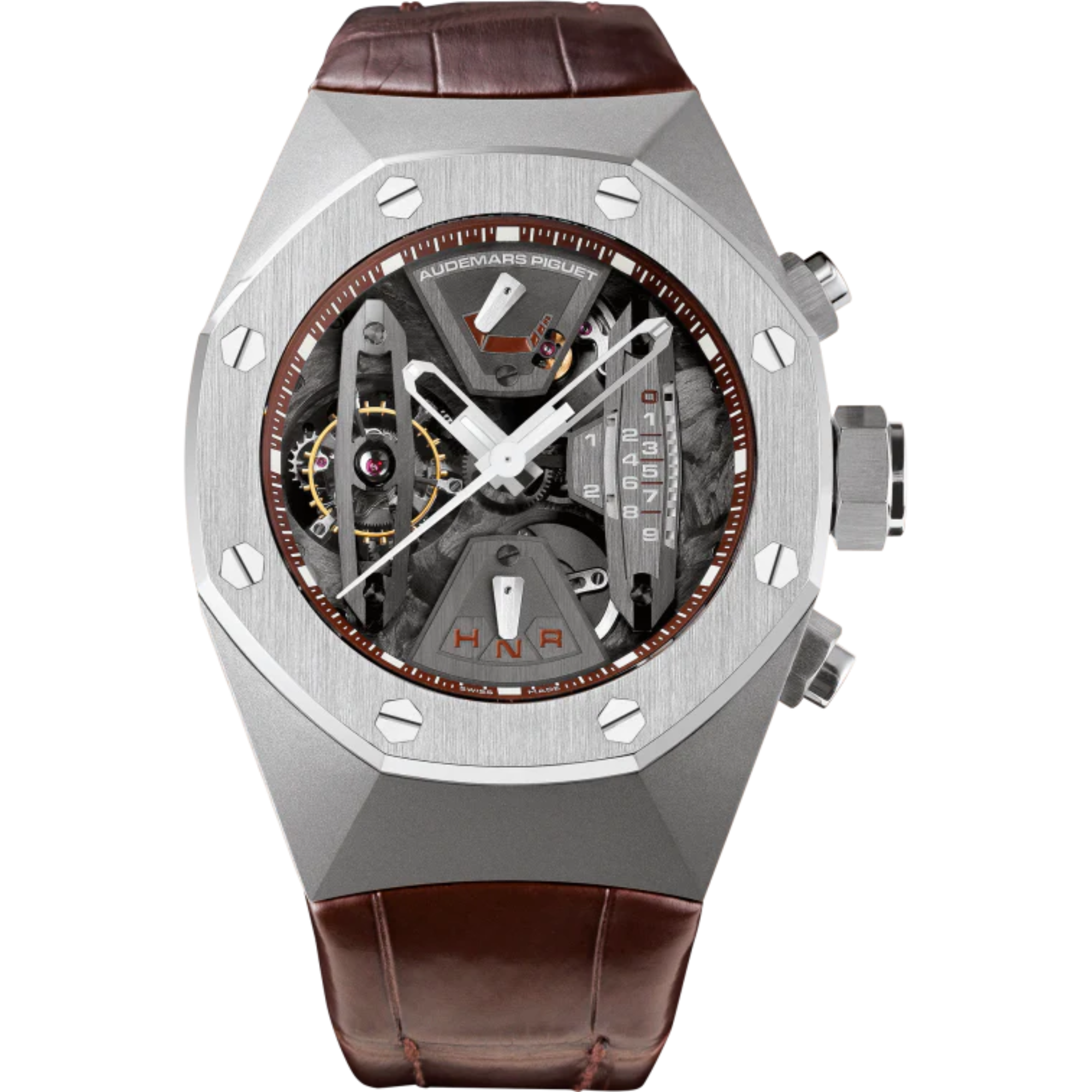 Royal Oak Concept 44MM Tourbillon Chronograph Brown Alligator Strap Titanium Case - Audemars Piguet