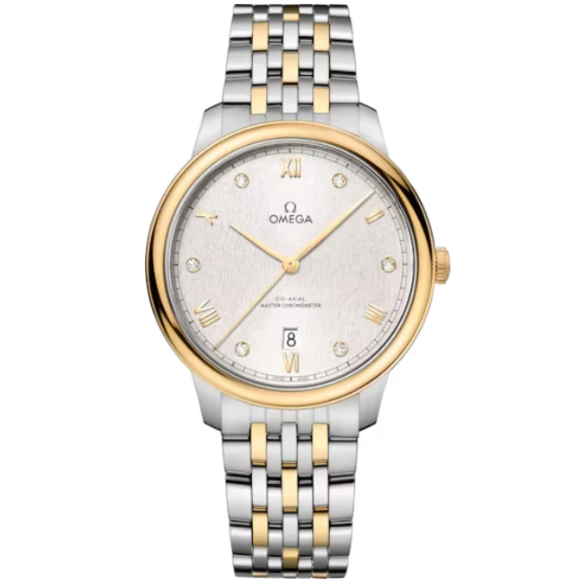 DE VILLE PRESTIGE 40 MM STAINLESS STEEL - YELLOW GOLD WITH SILVER DIAL - Omega