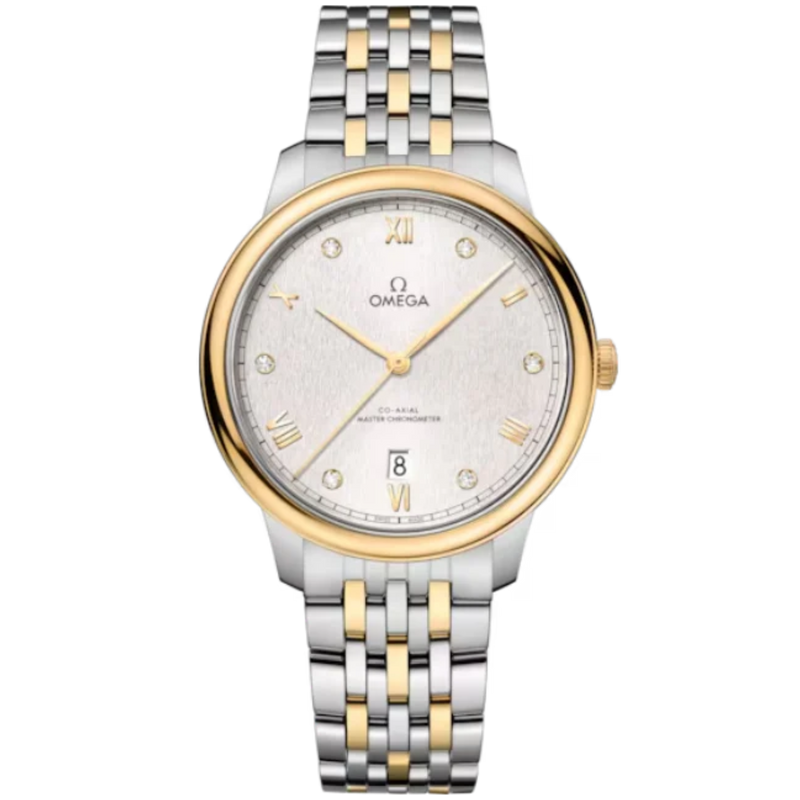 DE VILLE PRESTIGE 40 MM STAINLESS STEEL - YELLOW GOLD WITH SILVER DIAL - Omega