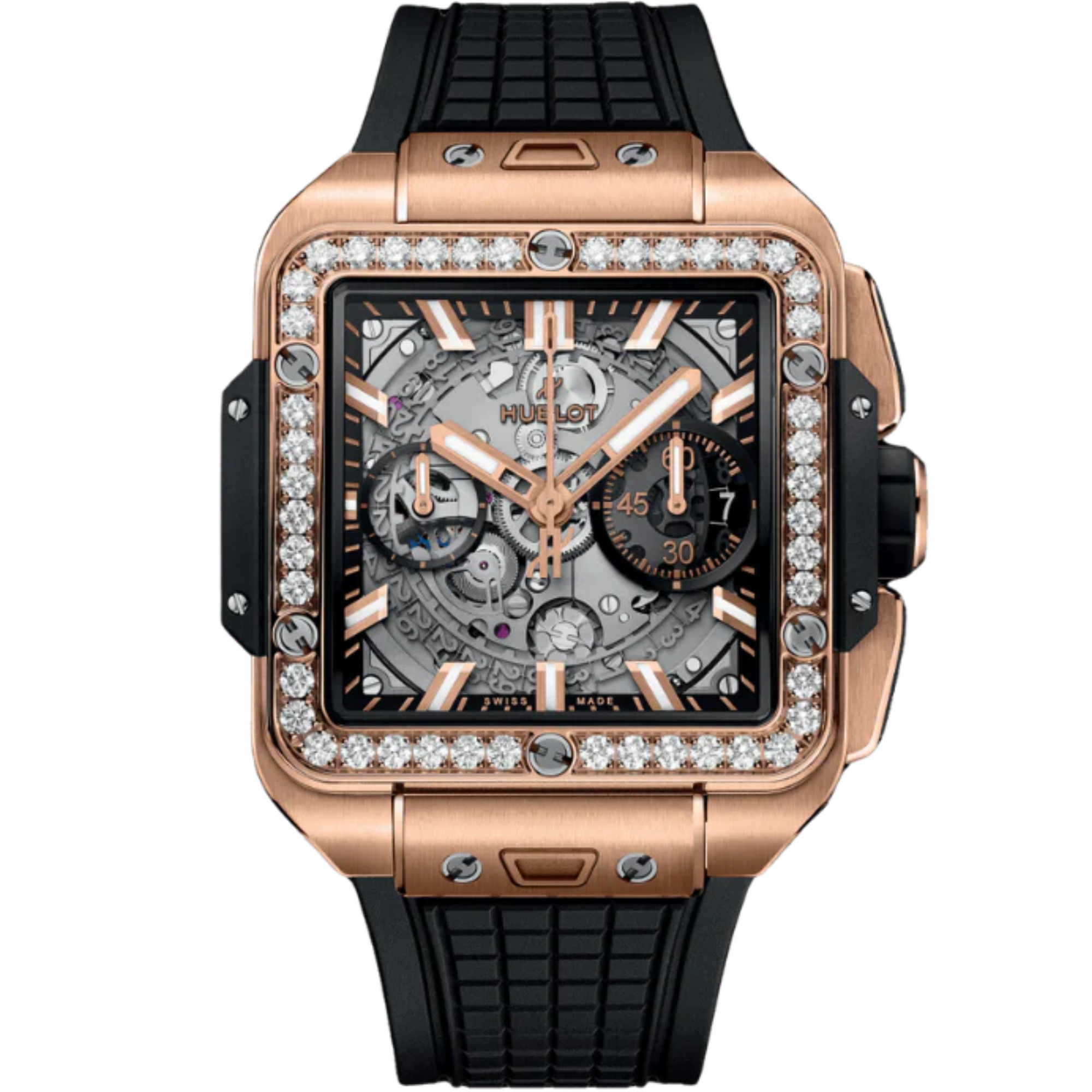 SQUARE BANG 42 MM UNICO KING GOLD DIAMONDS - Hublot