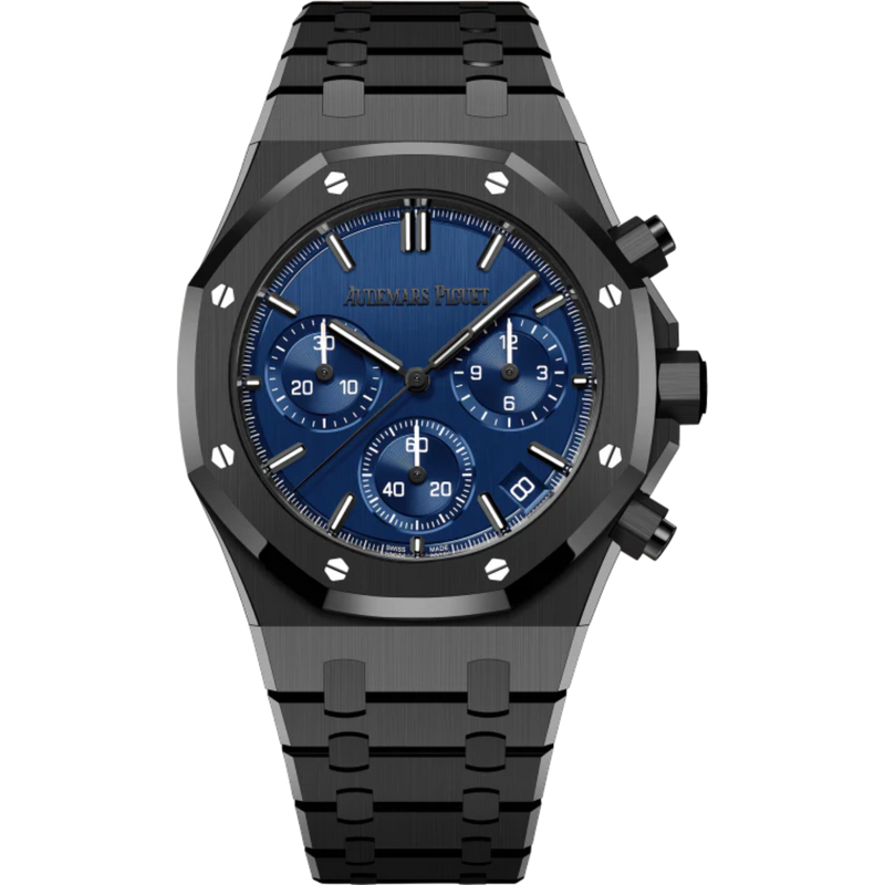Royal Oak Selfwinding Chronograph One Drop Black Ceramic Bracelet Blue Dial With Vertical Satined-Finish Black Ceramic Case - Audemars Piguet