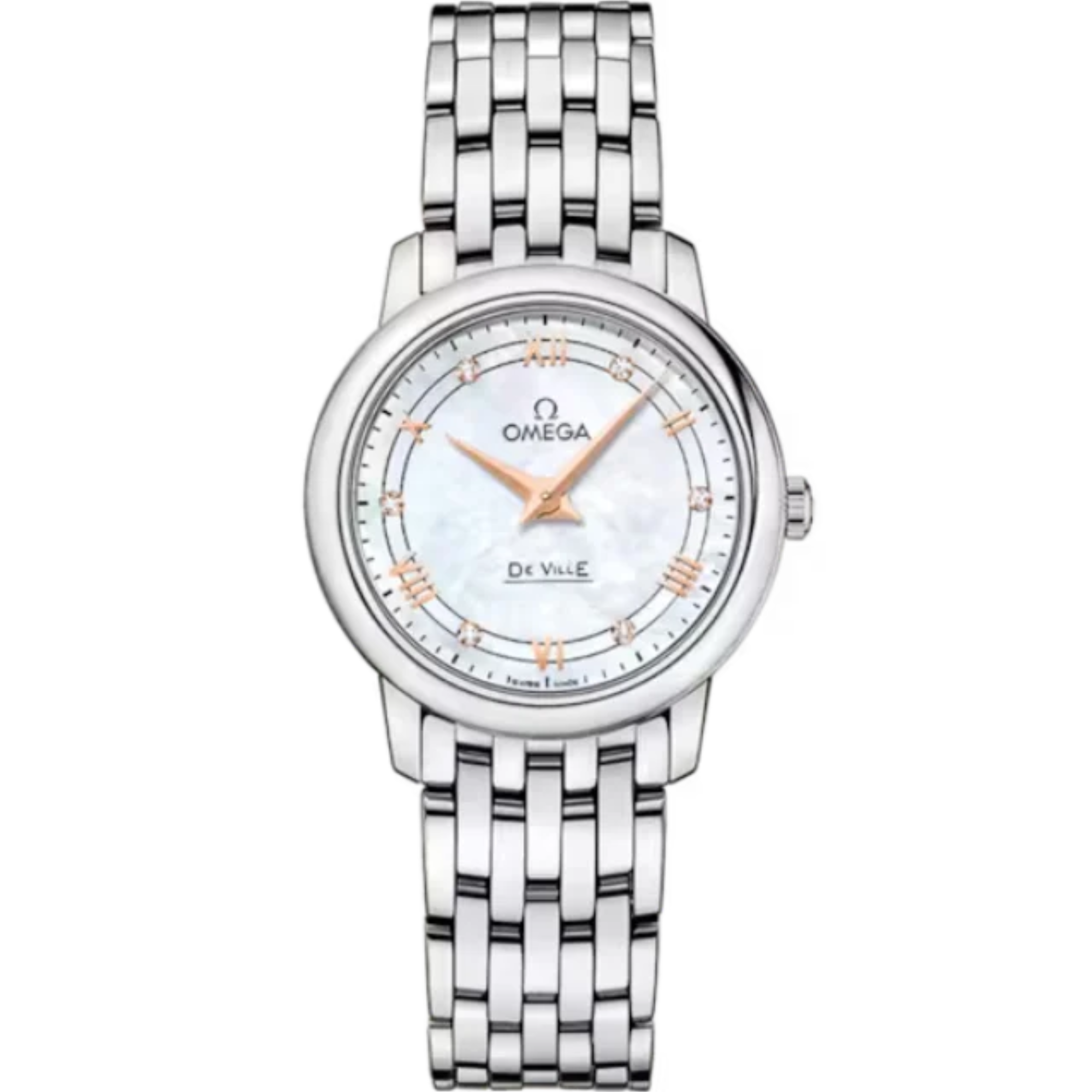 DE VILLE PRESTIGE 27 MM STAINLESS STEEL WITH MOTHER OF PEARL DIAL - Omega