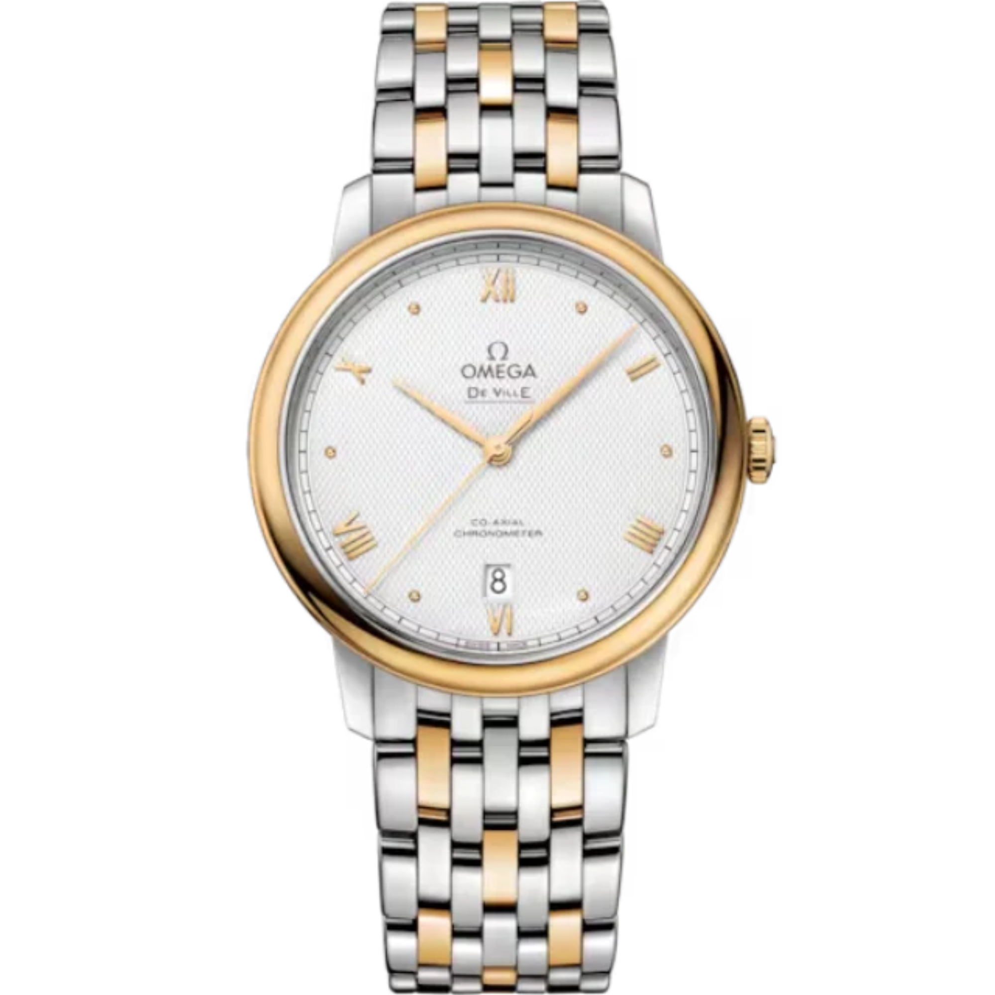DE VILLE PRESTIGE 39 MM STAINLESS STEEL - YELLOW GOLD WITH GREY DIAL - Omega