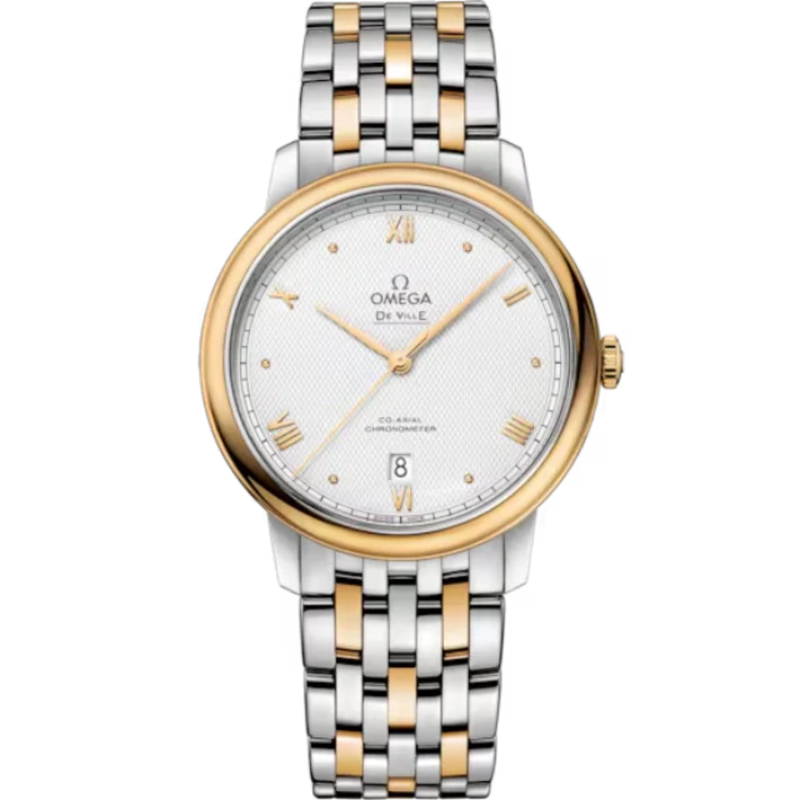 DE VILLE PRESTIGE 39 MM STAINLESS STEEL - YELLOW GOLD WITH GREY DIAL - Omega