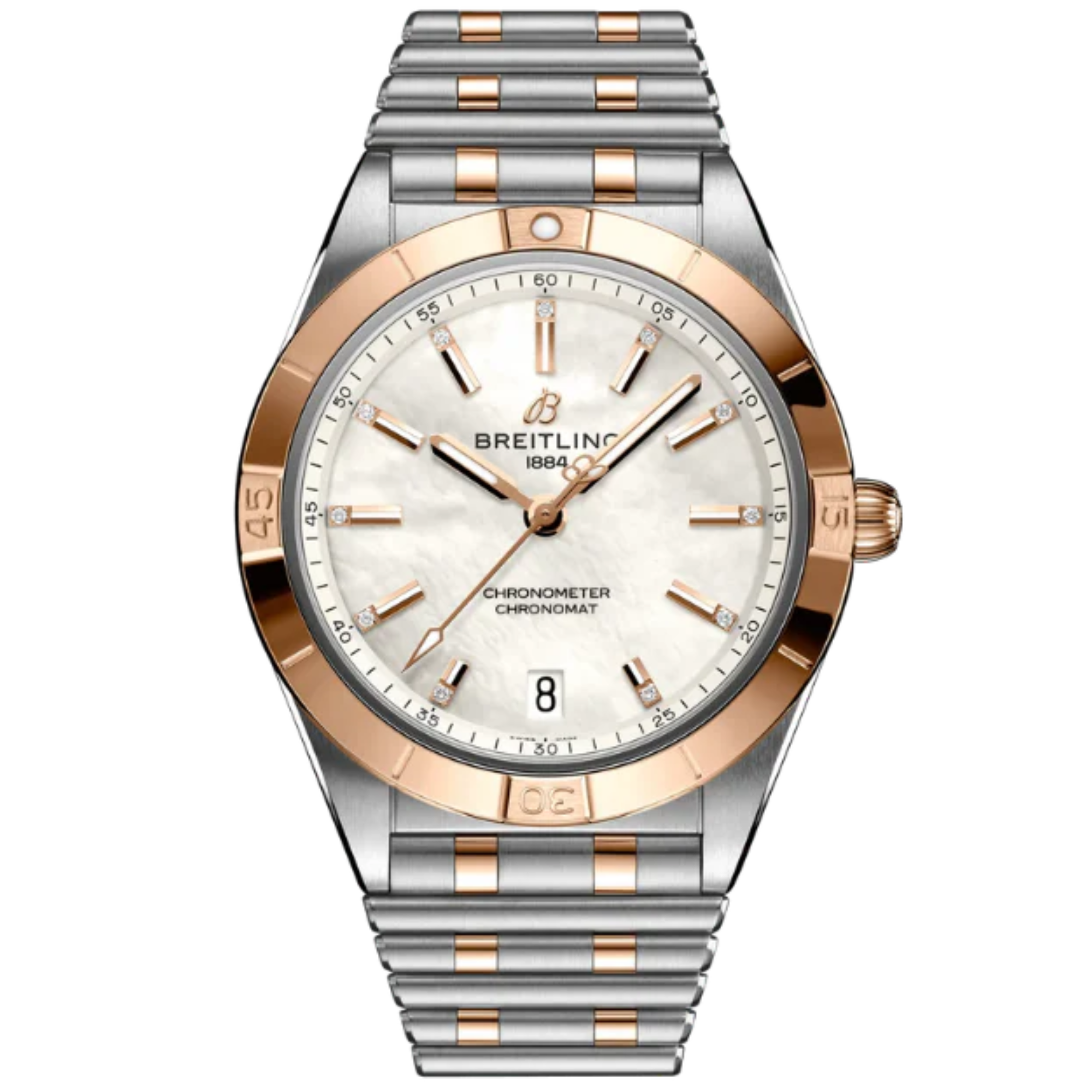 CHRONOMAT AUTOMATIC 36 MM STAINLESS STEEL & 18K ROSE GOLD WITH MOTHER OF PEARL DIAL - Breitling