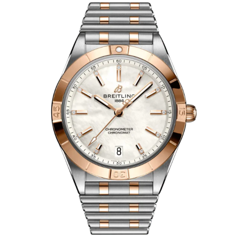 CHRONOMAT AUTOMATIC 36 MM STAINLESS STEEL & 18K ROSE GOLD WITH MOTHER OF PEARL DIAL - Breitling