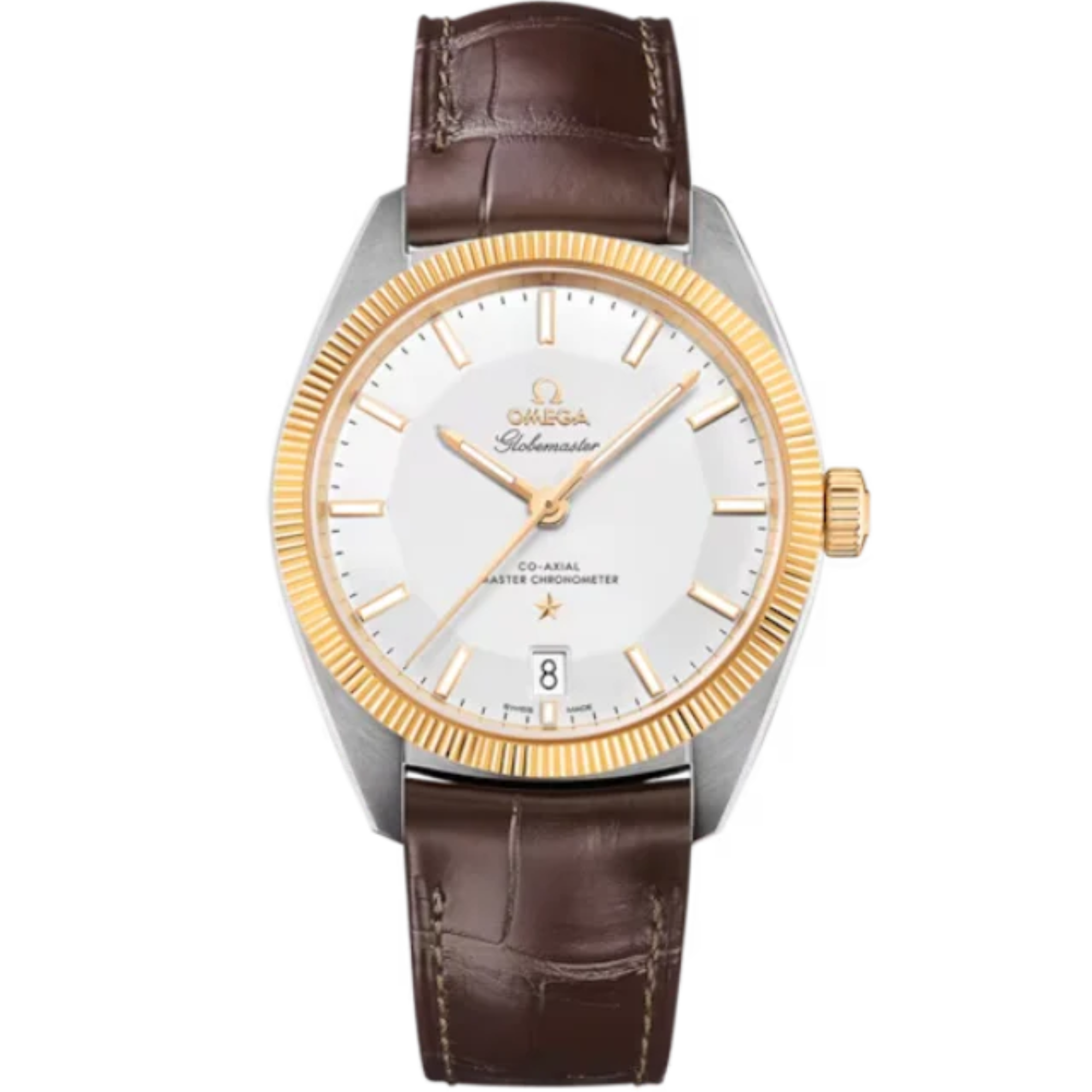 CONSTELLATION GLOBEMASTER 39 MM STAINLESS STEEL - YELLOW GOLD WITH SILVER DIAL - Omega
