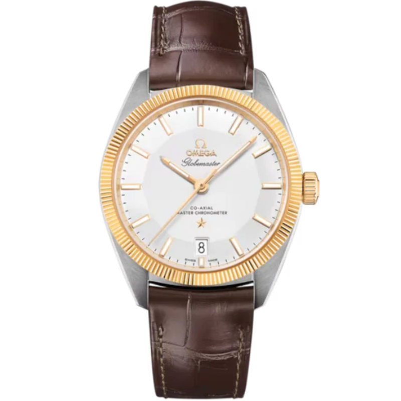 CONSTELLATION GLOBEMASTER 39 MM STAINLESS STEEL - YELLOW GOLD WITH SILVER DIAL - Omega
