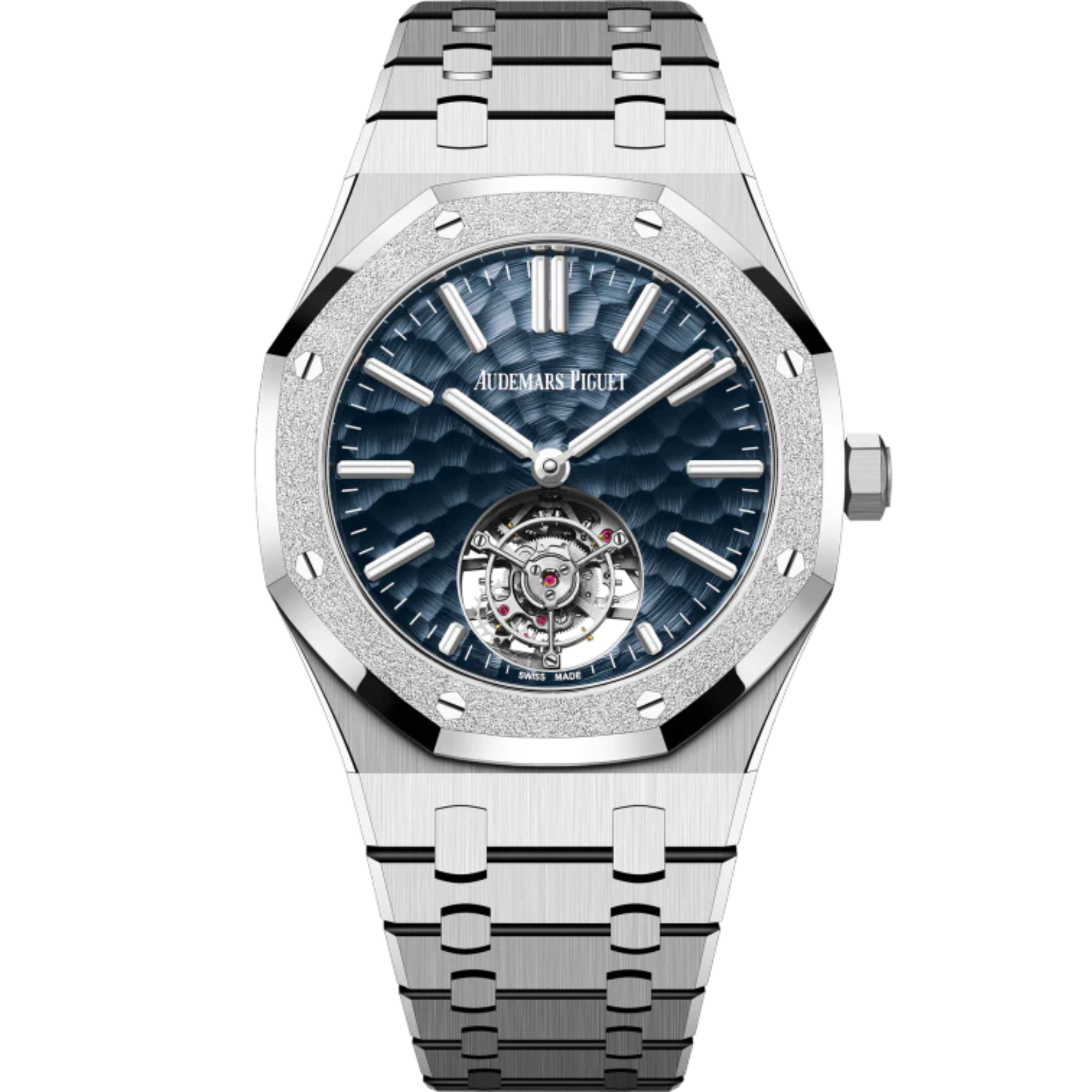 Royal Oak Selfwinding Flying Tourbillon 41MM 18-Carat White Gold Bracelet Blue Dimpled Dial 18-Carat White Gold Case - Audemars Piguet