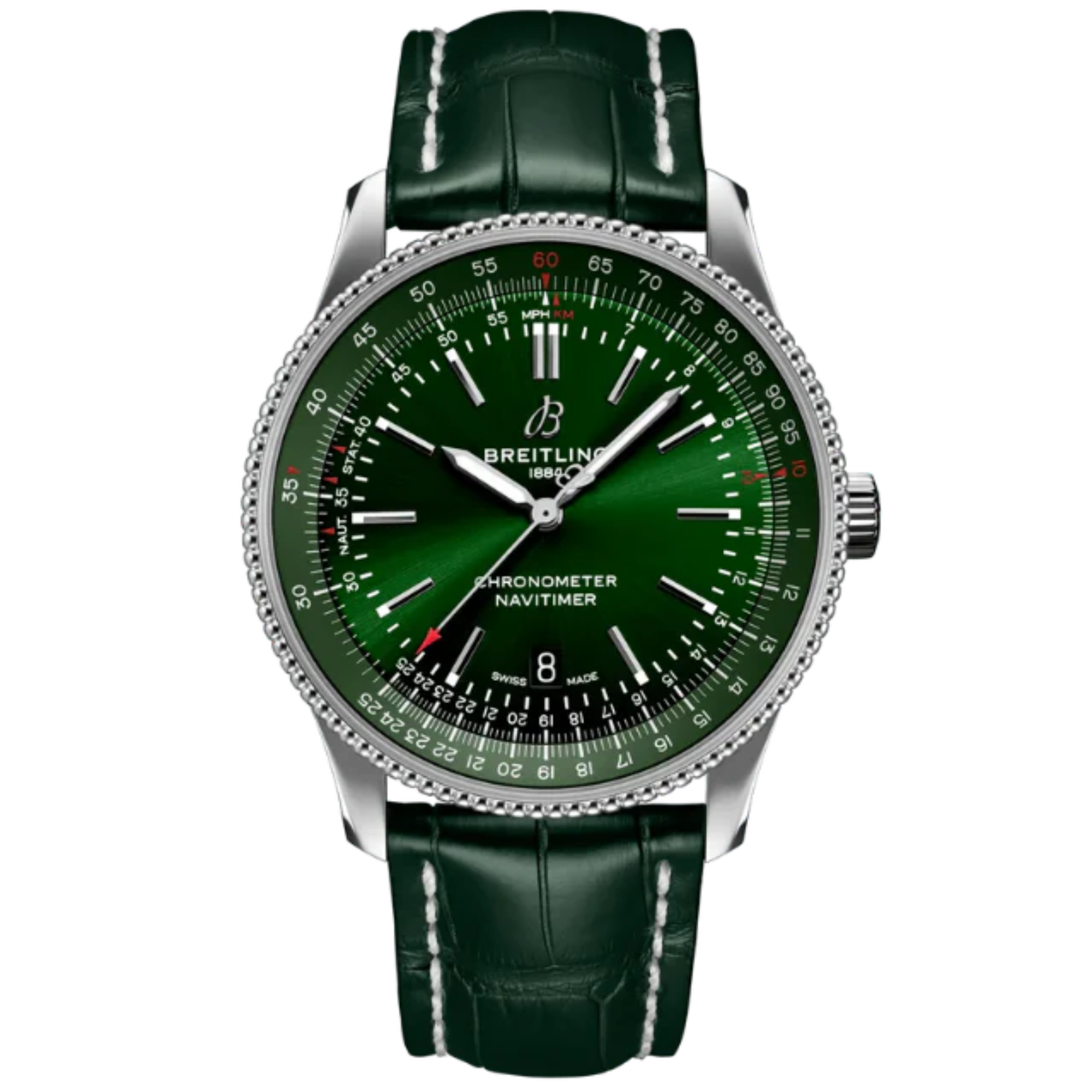 NAVITIMER AUTOMATIC 41 MM STAINLESS STEEL WITH GREEN DIAL - Breitling