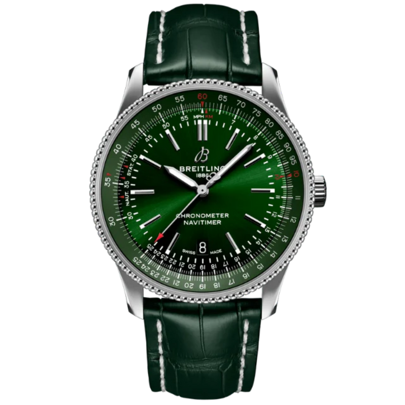 NAVITIMER AUTOMATIC 41 MM STAINLESS STEEL WITH GREEN DIAL - Breitling