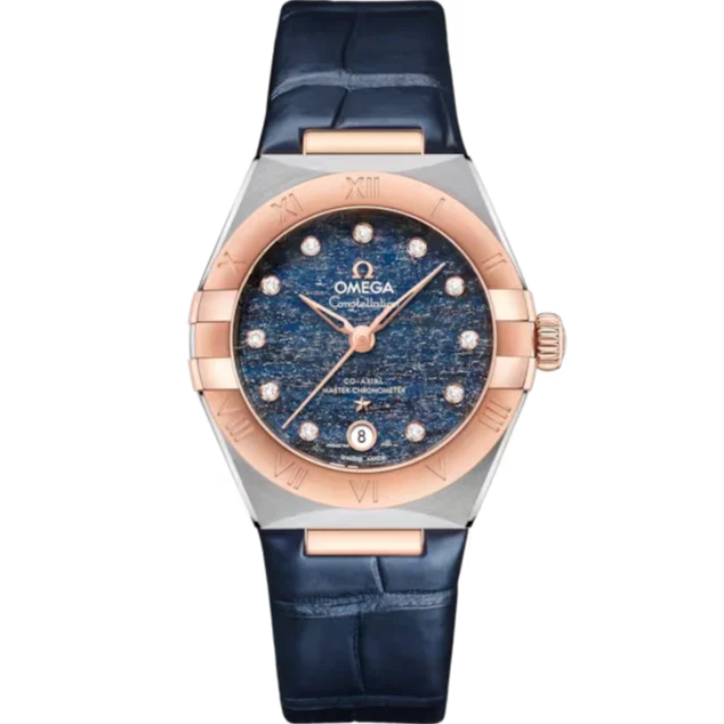 CONSTELLATION 29 MM STAINLESS STEEL - SEDNA™ GOLD WITH BLUE DIAL - Omega