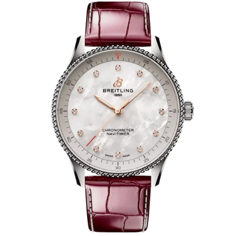 NAVITIMER 32 MM STAINLESS STEEL WITH MOTHER OF PEARL DIAL - Breitling