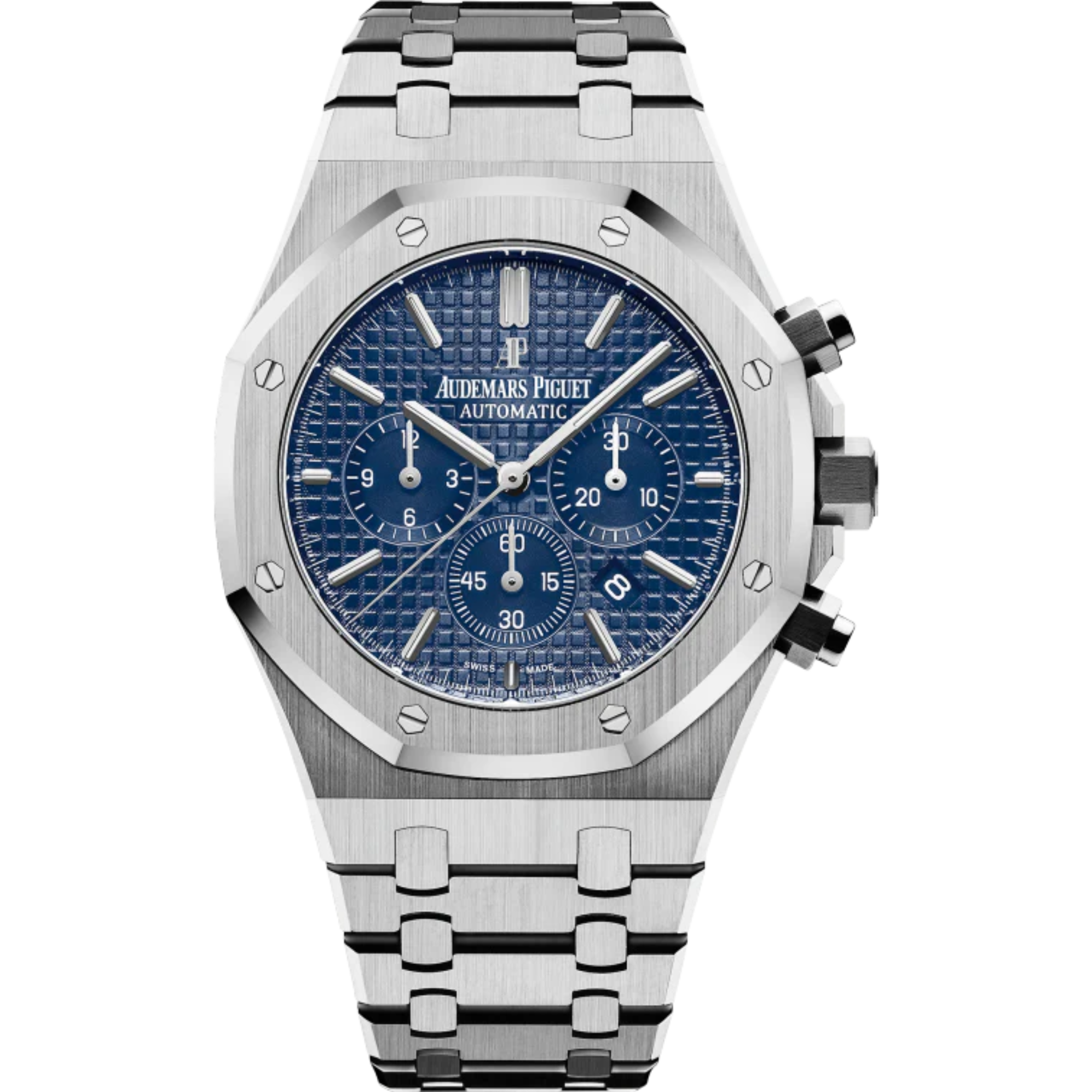 Royal Oak Chronograph 41MM Stainless Steel Bracelet Blue Dial With Grande Tapisserie Pattern Stainless Steel Case - Audemars Piguet