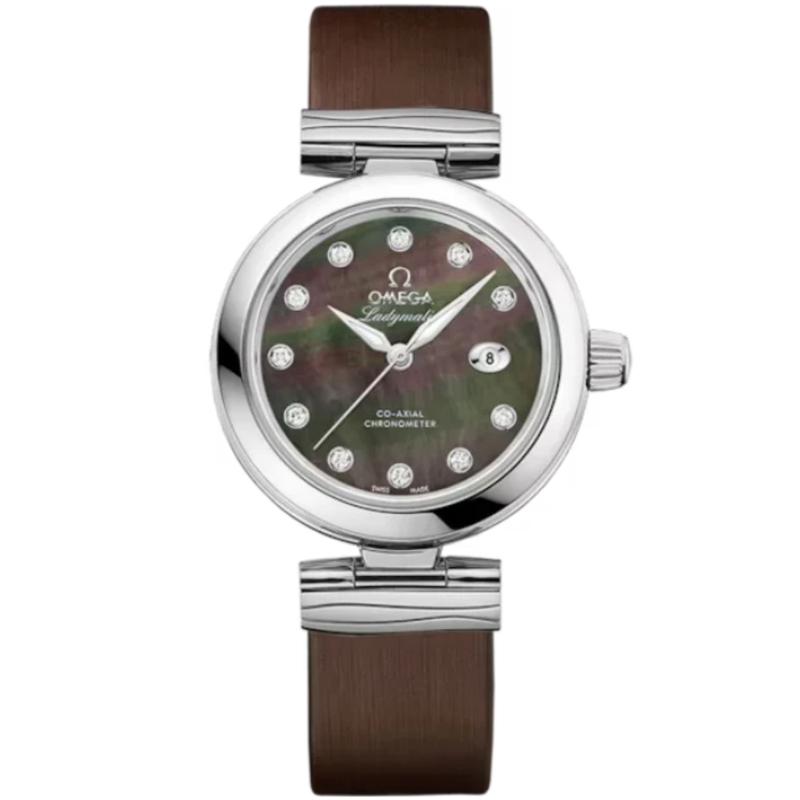 DE VILLE LADYMATIC 34 MM STAINLESS STEEL WITH BLACK MOTHER OF PEARL DIAL - Omega