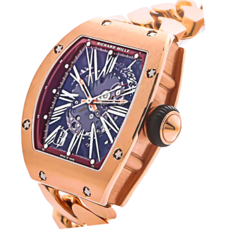 RM 023 Rose Gold With Cuban Link Bracelet Rose Gold Cuban Bracelet Rose Gold Case - Richard Mille