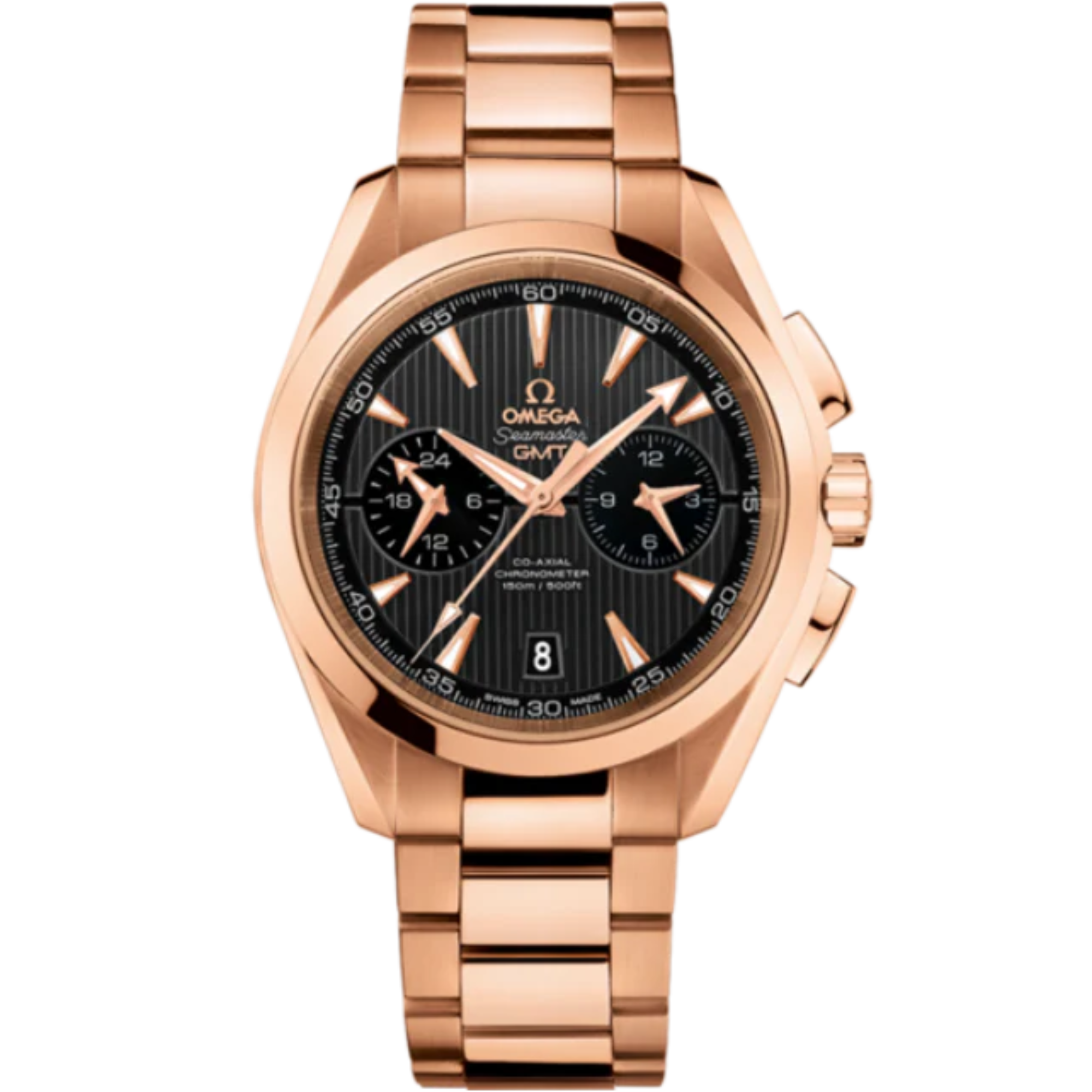 SEAMASTER AQUA TERRA 150M GMT 43 MM RED GOLD WITH GREY DIAL - Omega