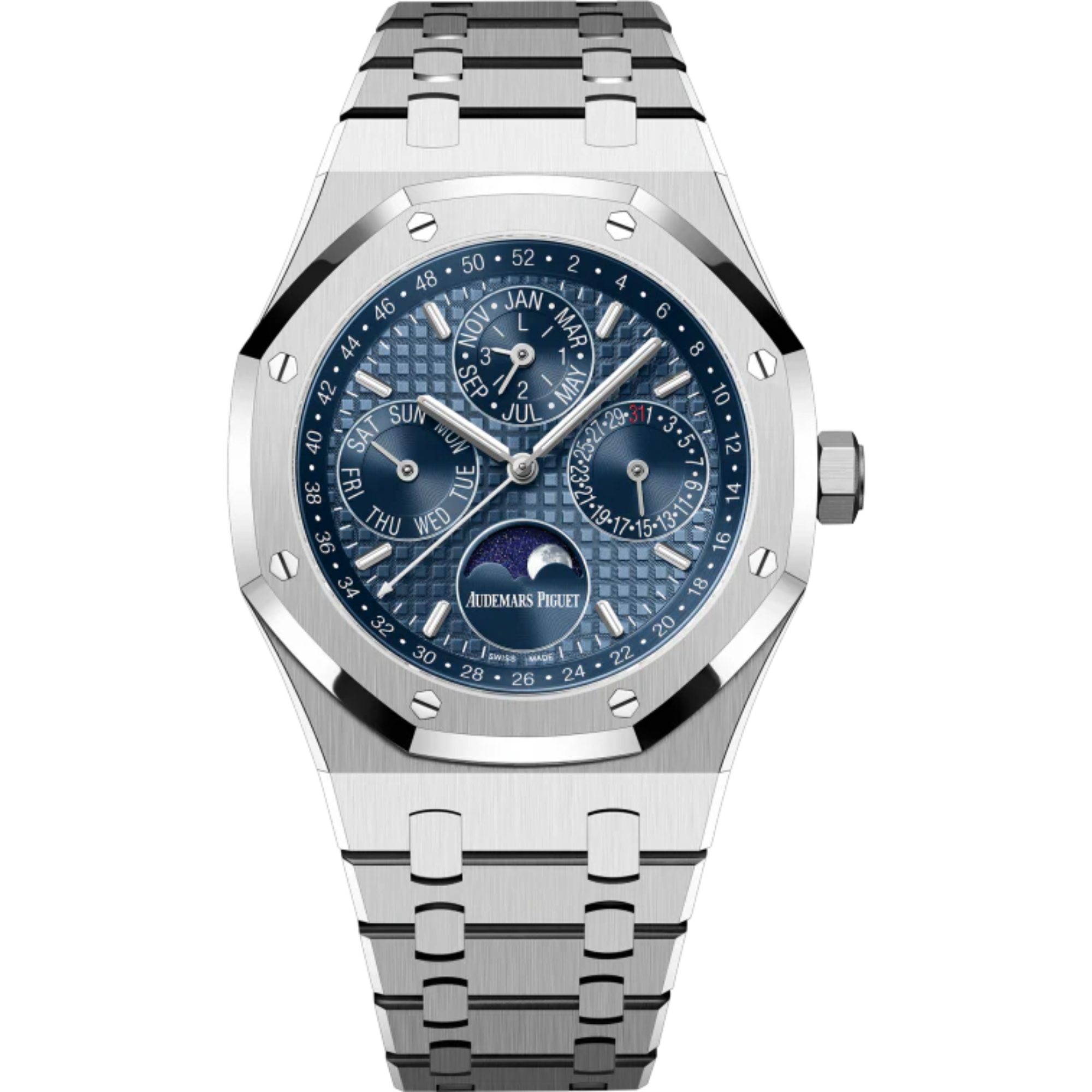 Royal Oak Perpetual Calendar 41MM Stainless Steel Bracelet Blue Dial  Stainless Steal Case - Audemars Piguet