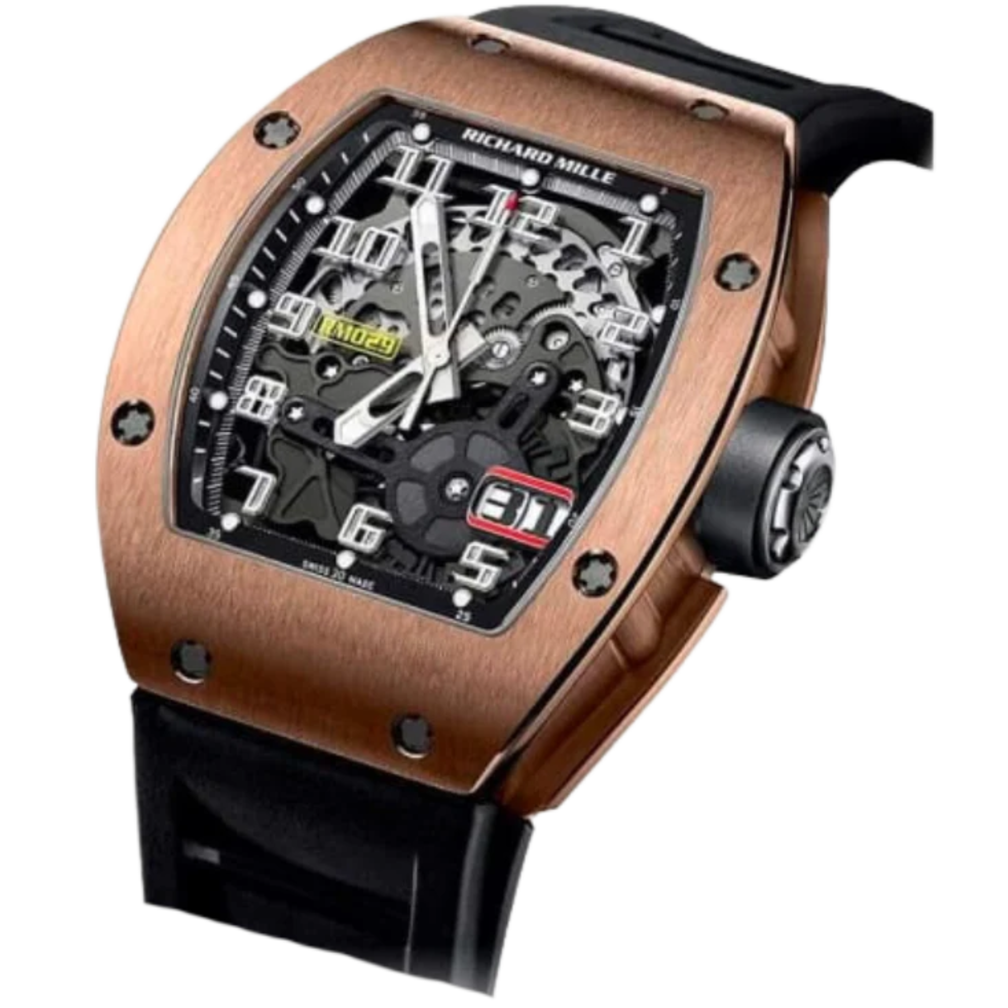 RM 029 Automatic Black Rubber Strap Rose Gold Case - Richard Mille