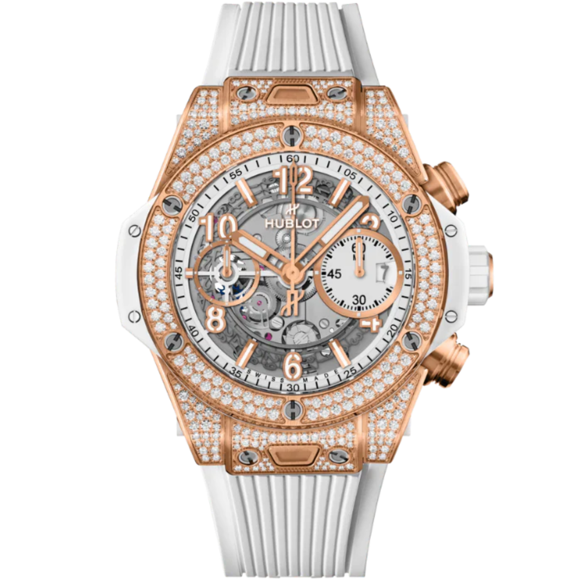 Big Bang 42mm UNICO KING GOLD WHITE PAVÉ - Hublot