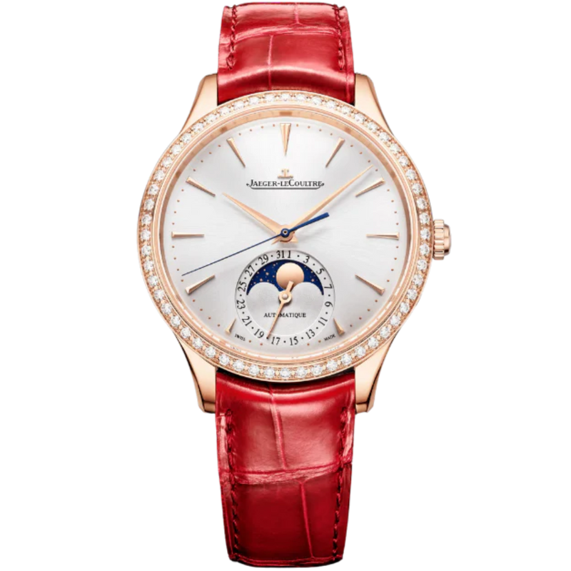 MASTER ULTRA THIN MOON 36 MM 18K ROSE GOLD WITH SILVER GREY SUNRAY BRUSH  DIAL - Jaeger-LeCoultre