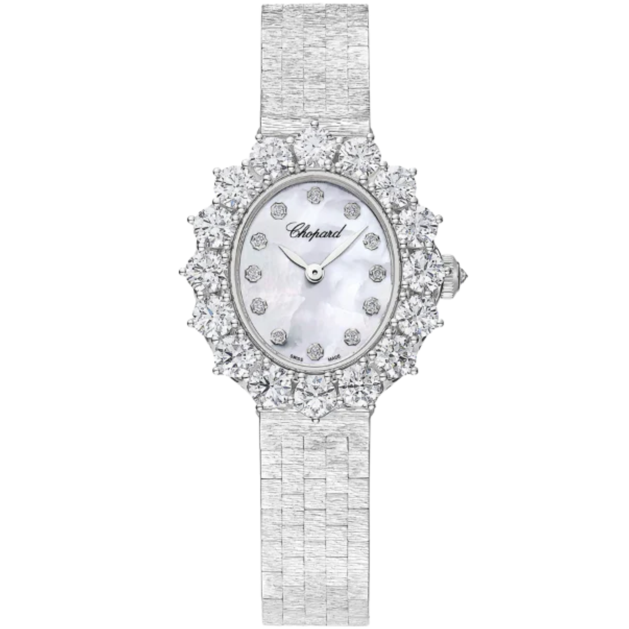 L'HEURE DU DIAMANT 30 MM ETHICAL WHITE GOLD WITH MOTHER OF PEARL DIAL - Chopard