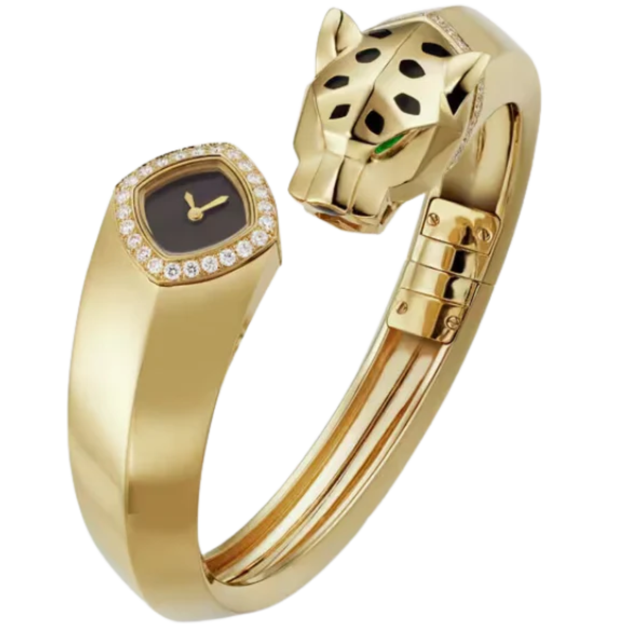 LA PANTHERE DE CARTIER BANGLE 18 MM YELLOW GOLD WITH BLACK LACQUER DIAL SIZE 16 - Cartier