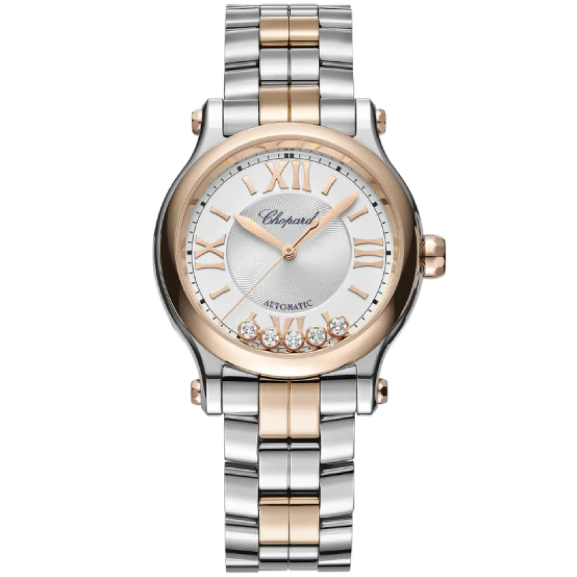 HAPPY SPORT 33 MM LUCENT STEEL™ - ETHICAL ROSE GOLD WITH SILVER DIAL - Chopard