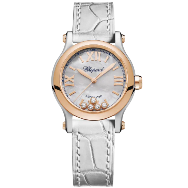 HAPPY SPORT 30 MM ETHICAL ROSE GOLD - LUCENT STEEL™ WITH MOTHER OF PEARL DIAL - Chopard