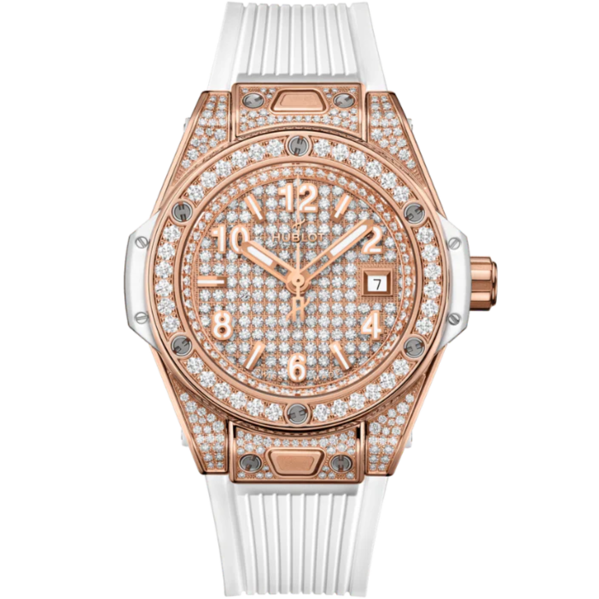 Big Bang 33mm ONE CLICK KING GOLD WHITE FULL PAVÉ - Hublot