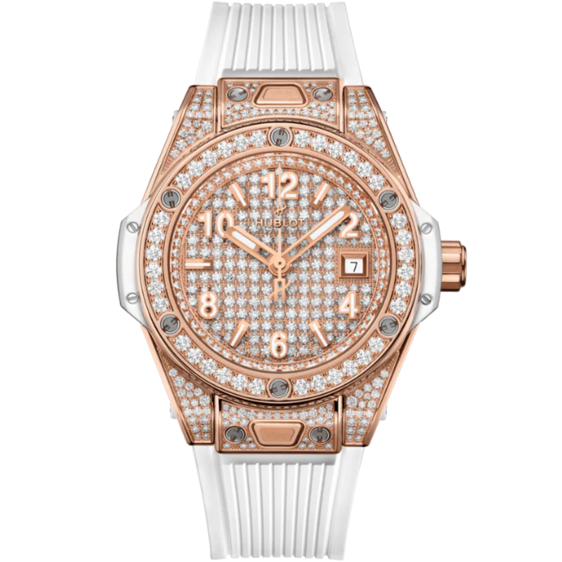 Big Bang 33mm ONE CLICK KING GOLD WHITE FULL PAVÉ - Hublot