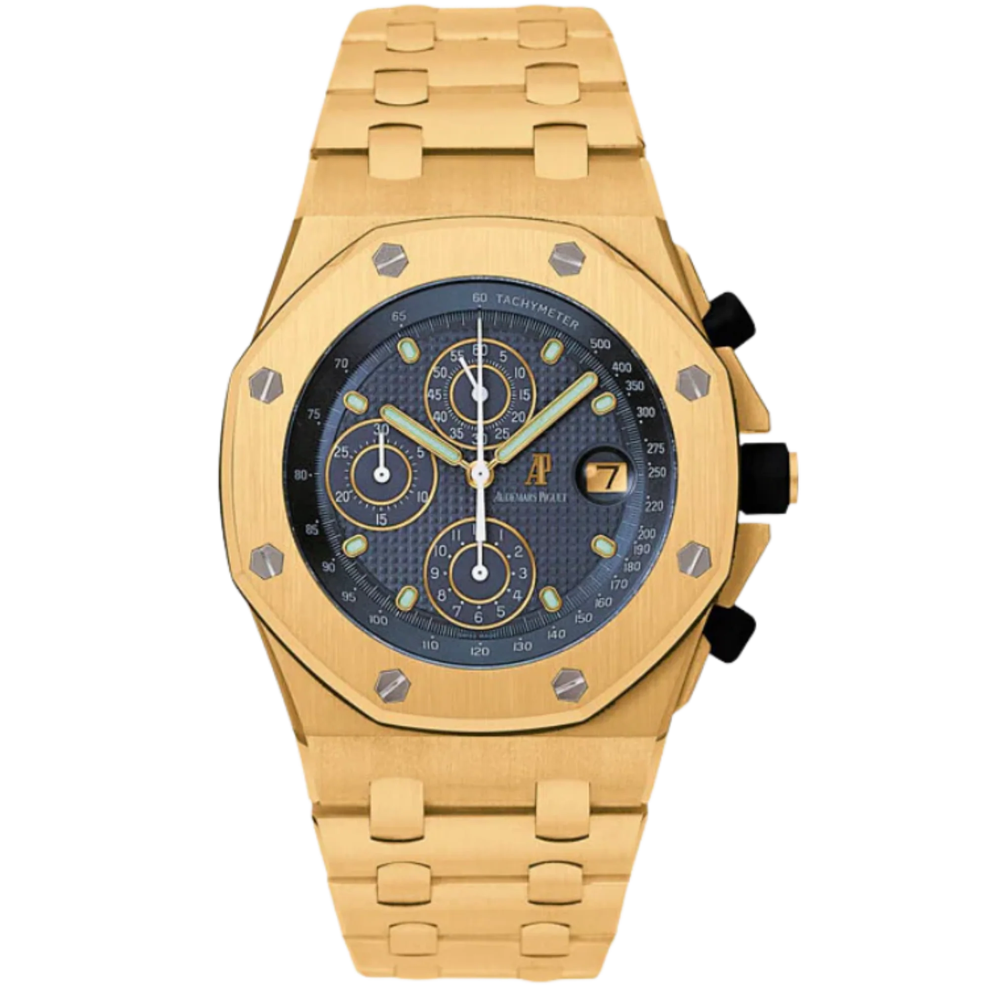 Audemars Piguet 42MM Royal Oak Offshore Ref. 25721BA.OO.1000BA.02.A Yellow Gold Blue Dial - Audemars Piguet
