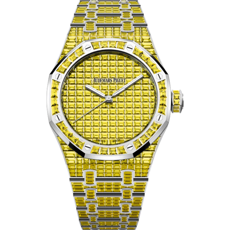Royal Oak Selfwinding Yellow Chrysoberyl 41MM 18-Carat White Gold Bracelet Set With Baguette-Cut Yellow Chrysoberyls 18-Carat White Gold Dia 18-Carat White Gold Case - Audemars Piguet