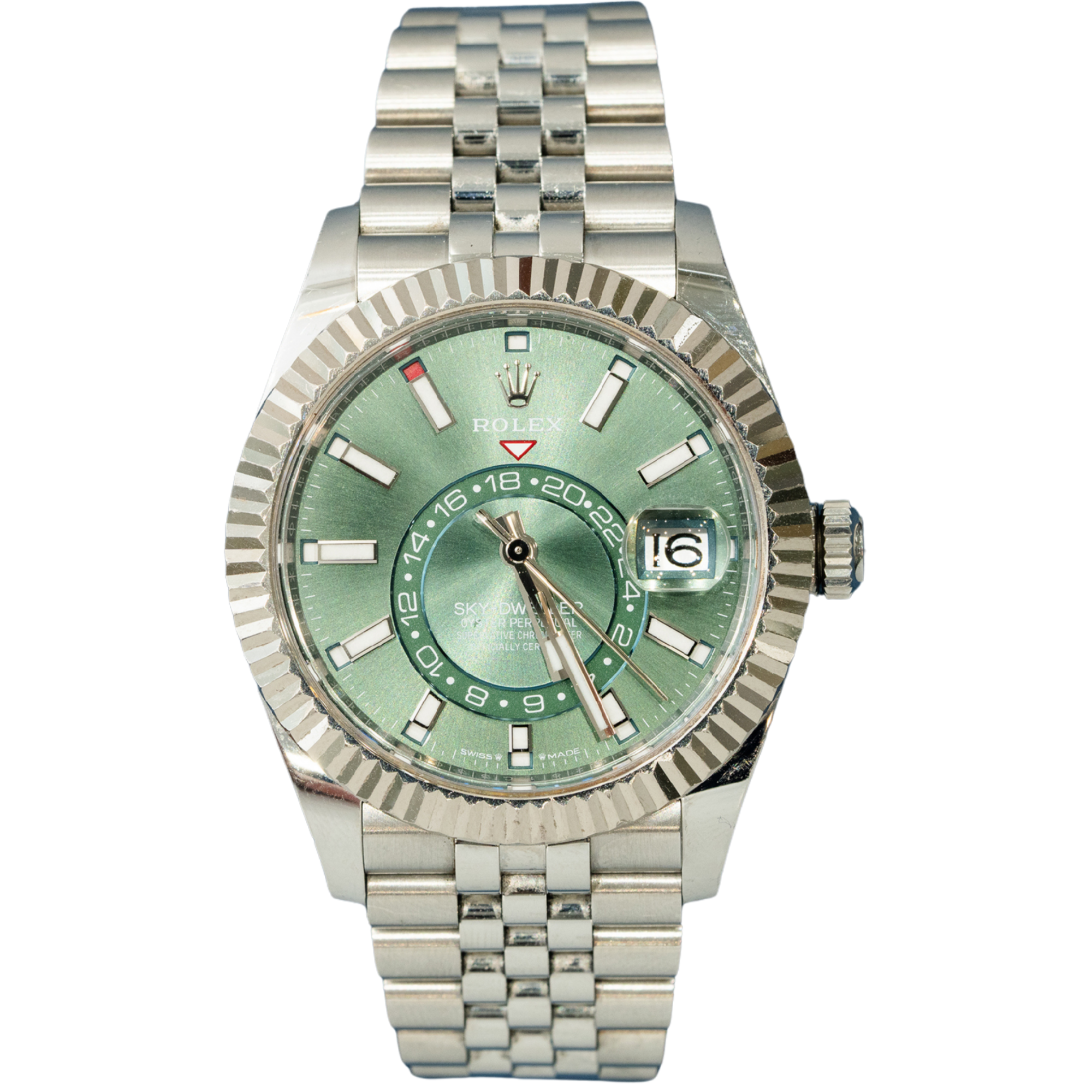 Rolex Skydweller Ref. 336934 Stainless Steel Green Dial on Jubilee - Rolex
