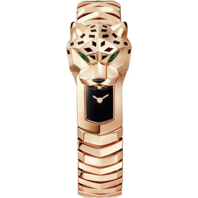 PANTHERE DE CARTIER 38 MM 18K ROSE GOLD WITH BLACK LACQUER DIAL - Cartier