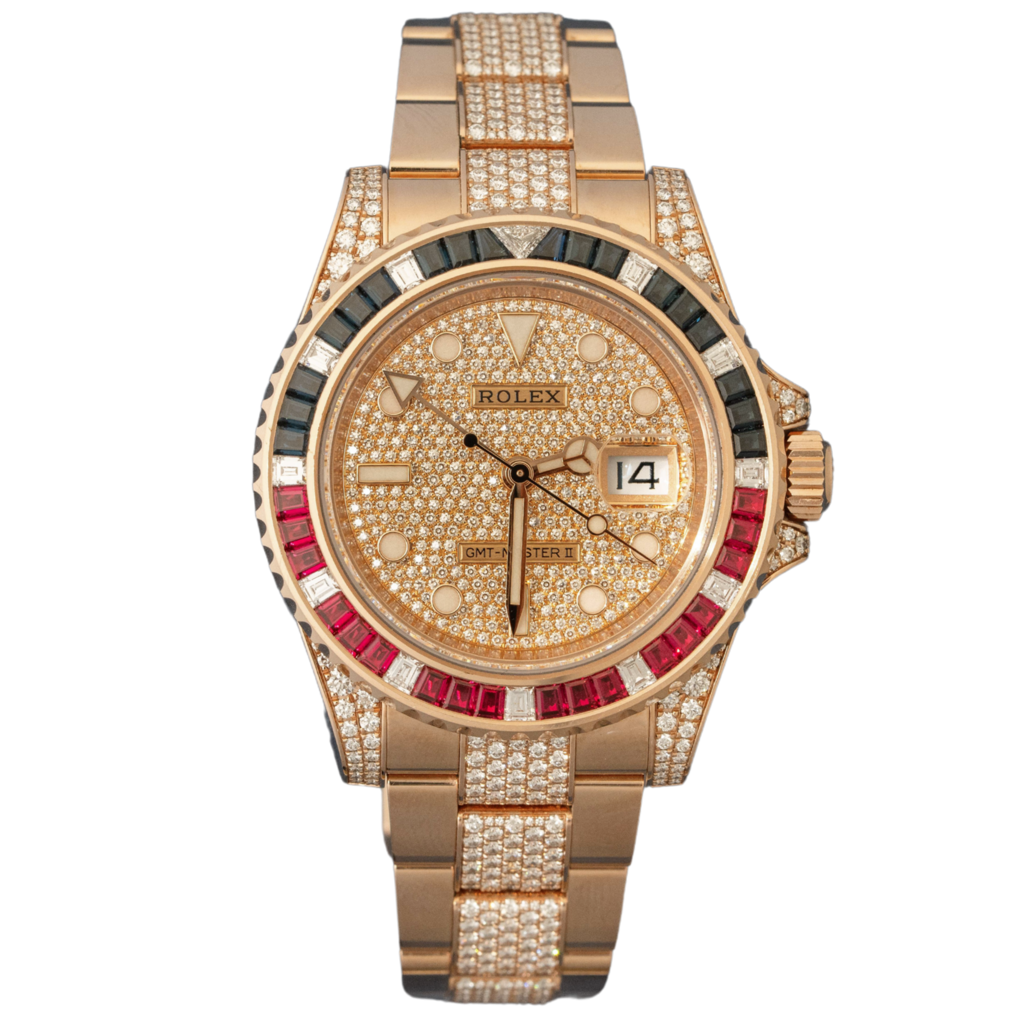Rolex GMT Ref. 126755SARU Rose Gold Saru Full Pave - Rolex