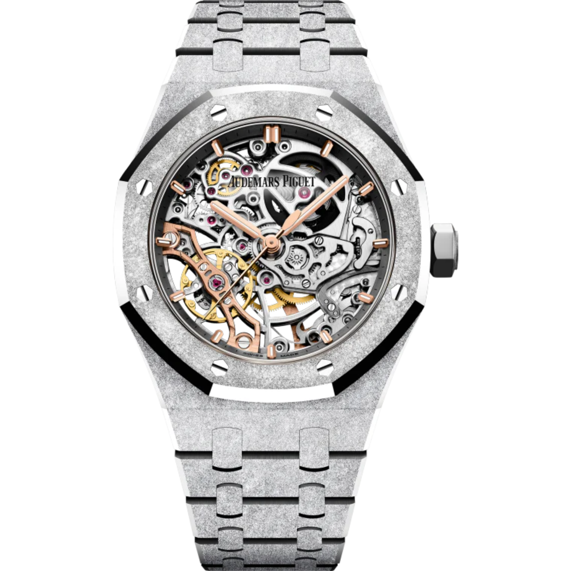 Royal Oak Double Balance Wheel Openworked 37MM Hammered 18-Carat White Gold Bracelet Openworked Rhodium-Toned Dial Hammered 18-Carat White Gold Case - Audemars Piguet