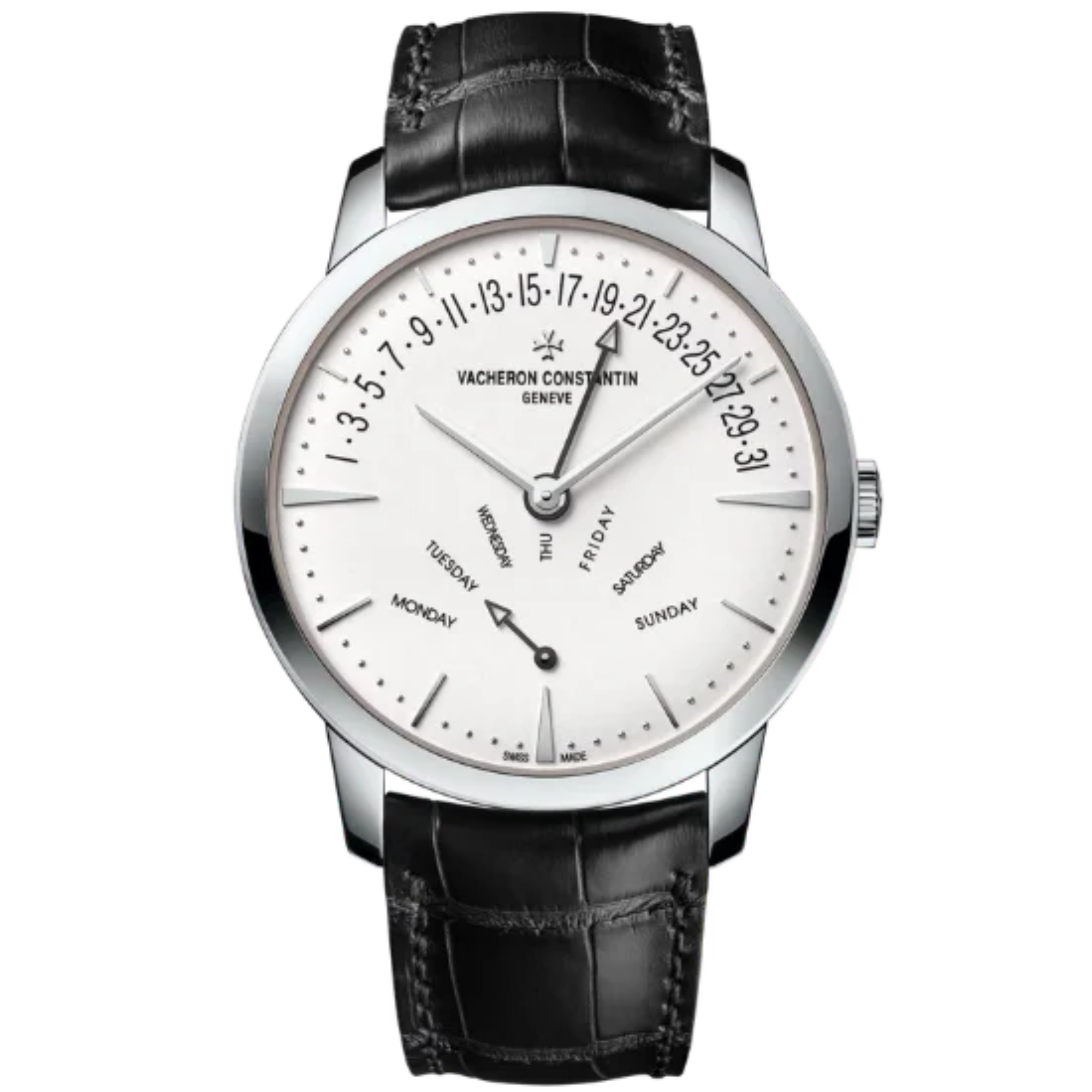 PATRIMONY RETROGRADE DAY-DATE 42 MM 18K WHITE GOLD WITH WHITE BRASS DIAL - Vacheron Constantin