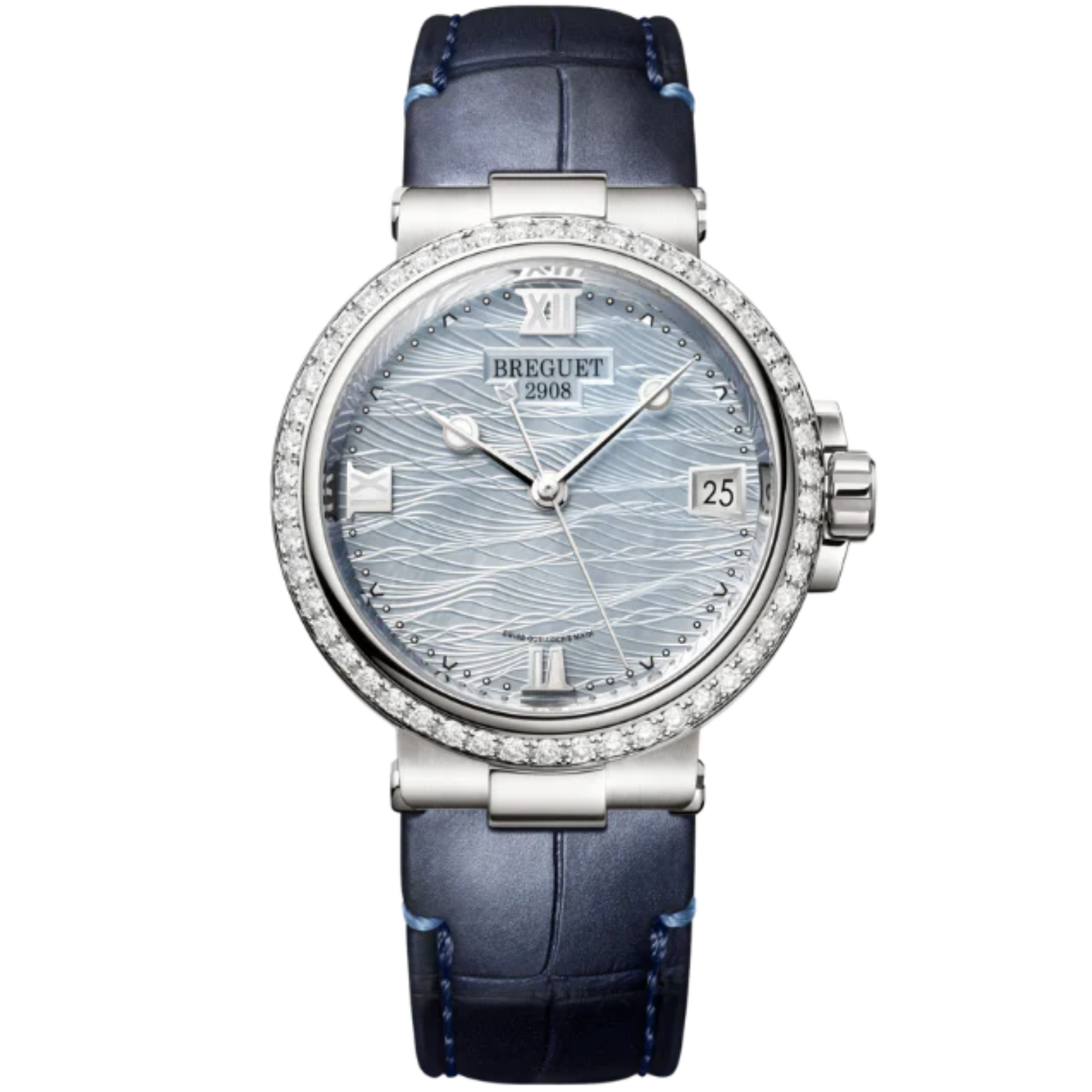 MARINE DAME 9518 34 MM WHITE GOLD WITH BLUE MOTHER OF PEARL DIAL - Breguet
