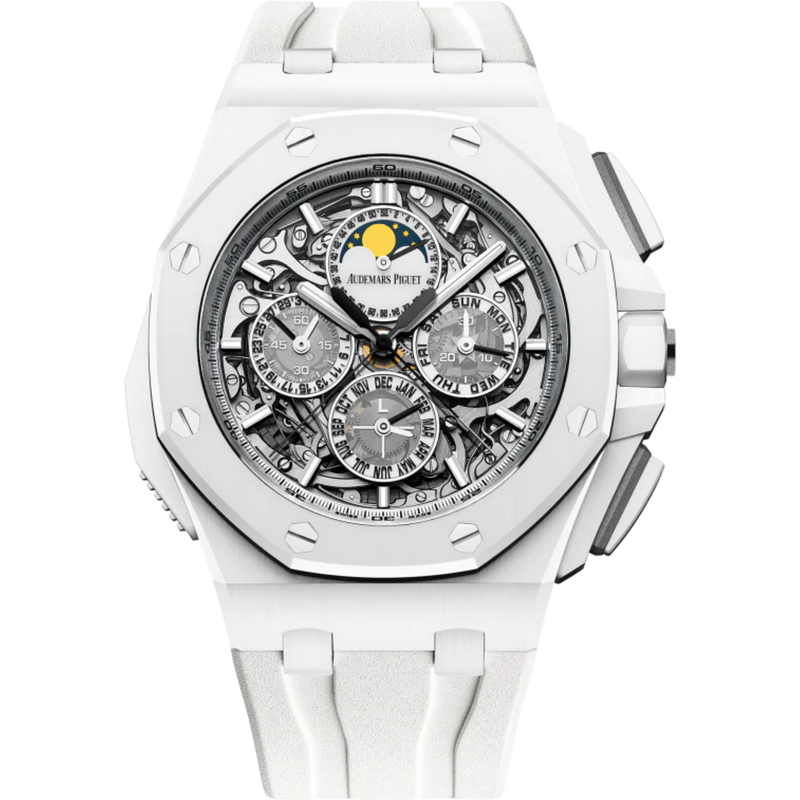 Royal Oak Offshore Grande Complication 44MM White Rubber Strap Sapphire Dial White Ceramic Case - Audemars Piguet