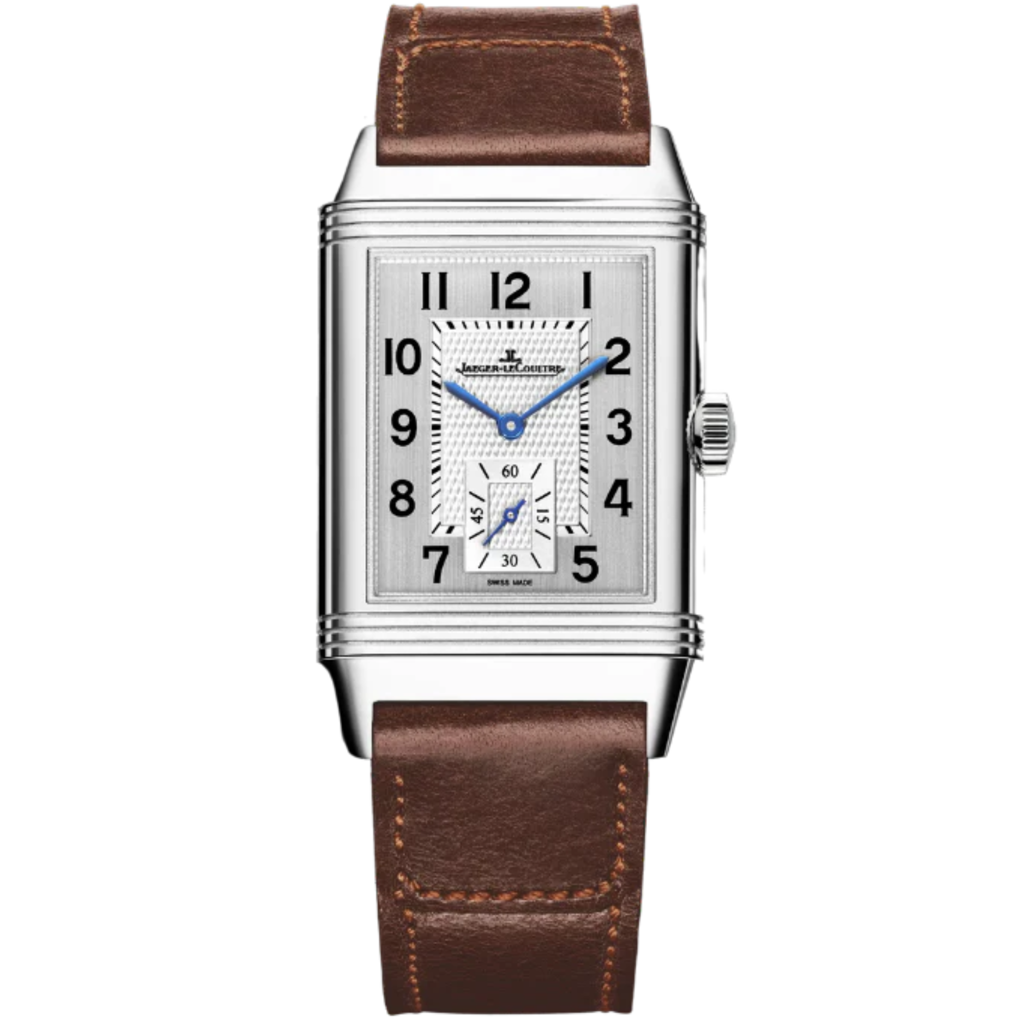 REVERSO CLASSIC DUOFACE SMALL SECONDS 47 MM STAINLESS STEEL WITH SILVER GREY AND BLACK GUILLOCHE DIAL - Jaeger-LeCoultre
