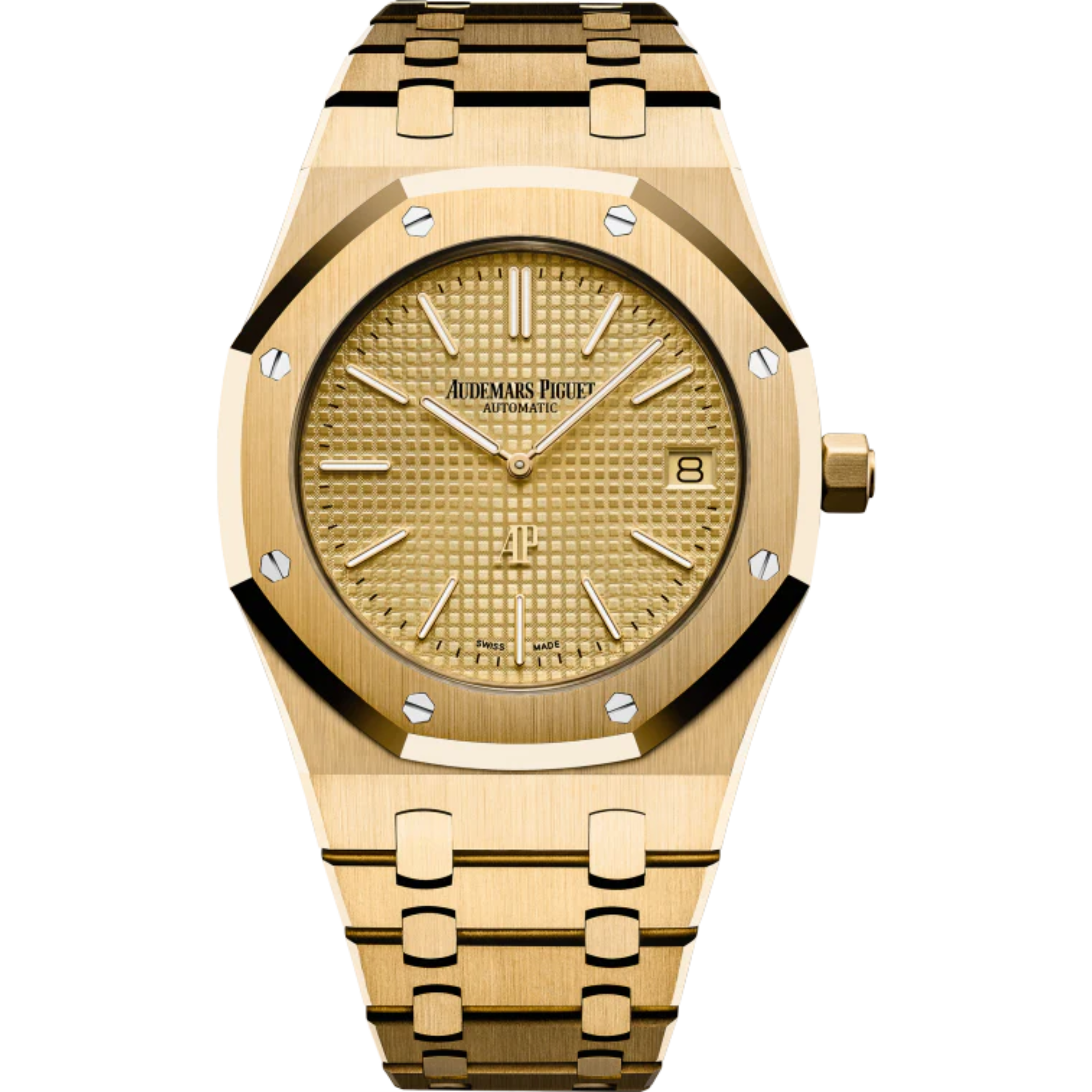 Royal Oak Jumbo Extra-Thin 39MM 18-Carat Yellow Gold Bracelet Yellow-Gold Toned Dial With Petite Tapisserie Pattern 18-Carat Yellow Gold Case - Audemars Piguet